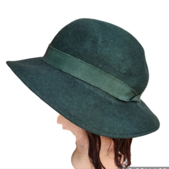 Vintage Forest Green wool hat‎ - Picture 1 of 7